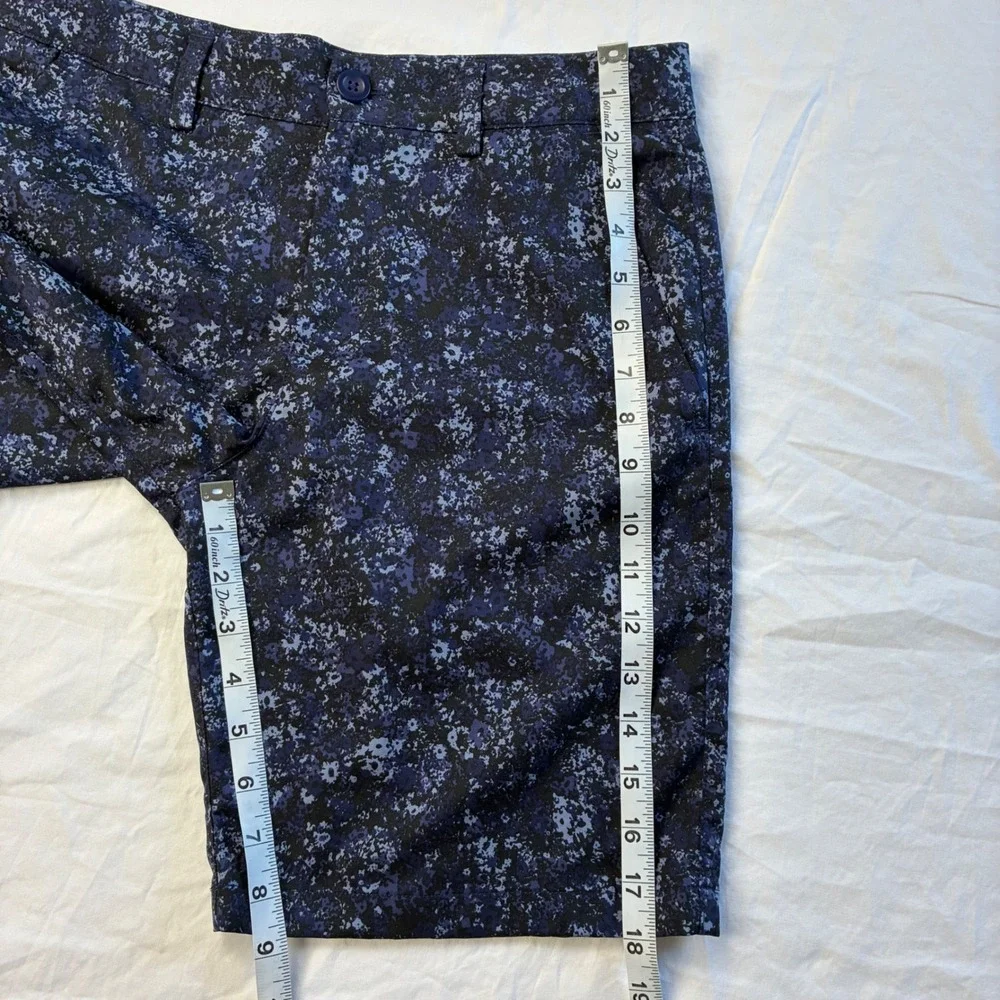 Under Armour Boys Drive Blue Splatter Print Golf Shorts Activewear Sz Lg
